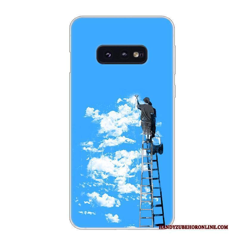 Custodia Samsung Galaxy S10e Silicone Telefono Blu, Cover Samsung Galaxy S10e Protezione Bianco Anti-caduta