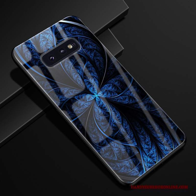 Custodia Samsung Galaxy S10e Silicone Tendenza Vetro, Cover Samsung Galaxy S10e Protezione Telefono Blu