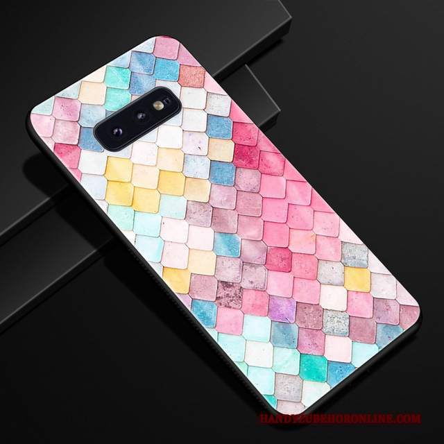 Custodia Samsung Galaxy S10e Silicone Tendenza Vetro, Cover Samsung Galaxy S10e Protezione Telefono Blu