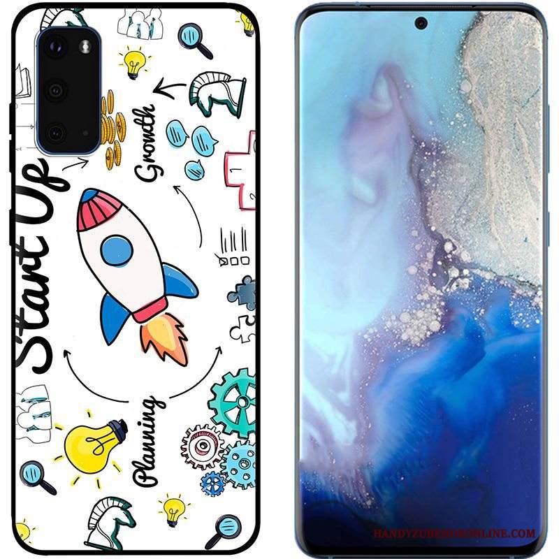 Custodia Samsung Galaxy S20 Colore Telefono Marchio Di Tendenza, Cover Samsung Galaxy S20 Cartone Animato Morbido Nero