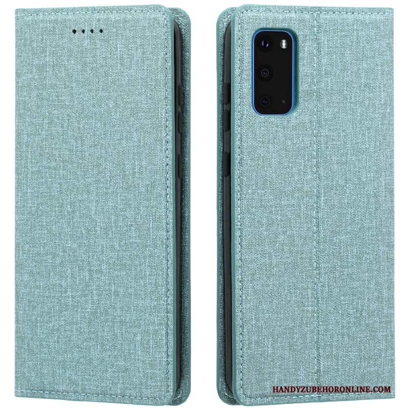 Custodia Samsung Galaxy S20 Folio Modello Panno, Cover Samsung Galaxy S20 Pelle Telefono Blu