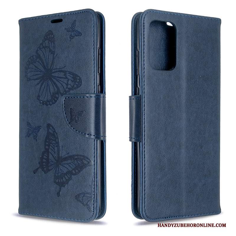 Custodia Samsung Galaxy S20 Protezione Farfalla Porpora, Cover Samsung Galaxy S20 Goffratura Ornamenti Appesi Monocromatico