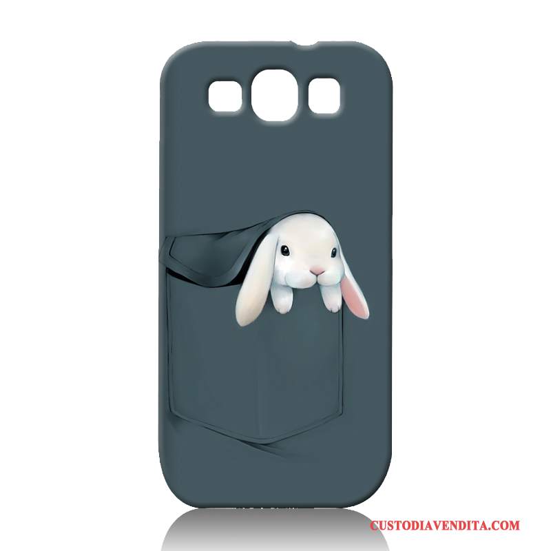 Custodia Samsung Galaxy S3 Cartone Animato Difficile Grigio, Cover Samsung Galaxy S3 Protezione Telefono