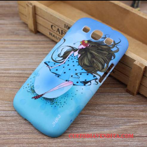 Custodia Samsung Galaxy S3 Cartone Animato Macchiati Blu, Cover Samsung Galaxy S3 Protezione Difficiletelefono