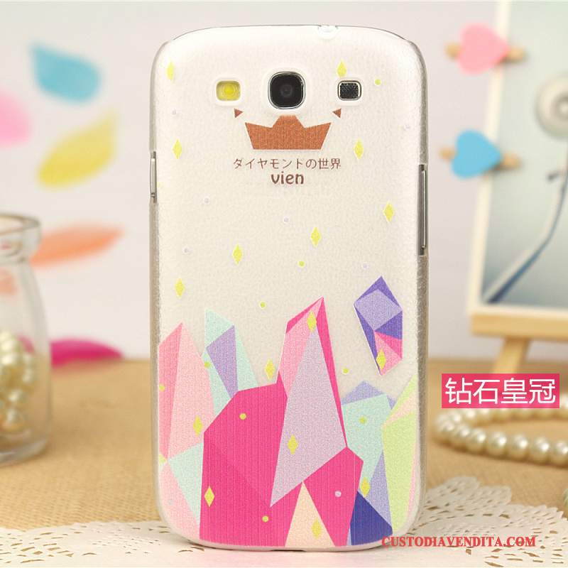 Custodia Samsung Galaxy S3 Cartone Animato Modello Tendenza, Cover Samsung Galaxy S3 Pelle Telefono Rosa