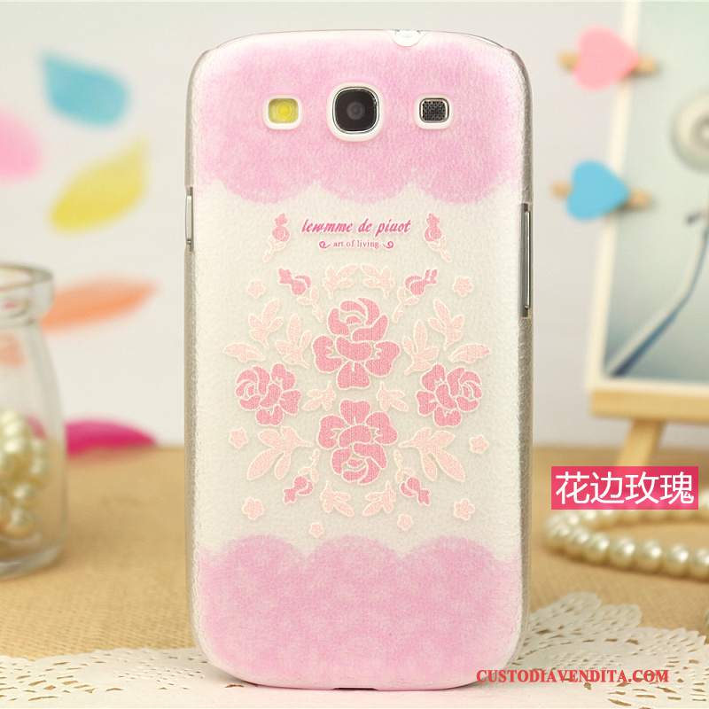 Custodia Samsung Galaxy S3 Cartone Animato Modello Tendenza, Cover Samsung Galaxy S3 Pelle Telefono Rosa