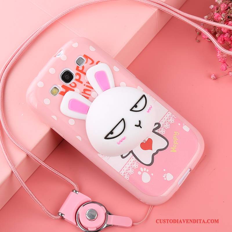 Custodia Samsung Galaxy S3 Cartone Animato Morbido Anti-caduta, Cover Samsung Galaxy S3 Silicone Telefono Rosa