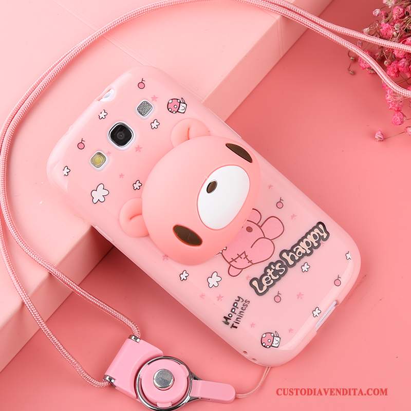 Custodia Samsung Galaxy S3 Cartone Animato Morbido Anti-caduta, Cover Samsung Galaxy S3 Silicone Telefono Rosa