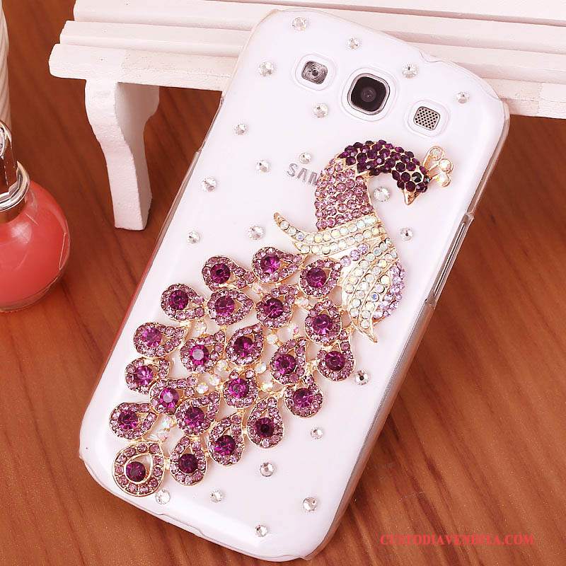 Custodia Samsung Galaxy S3 Strass Difficile Porpora, Cover Samsung Galaxy S3 Protezione Telefono