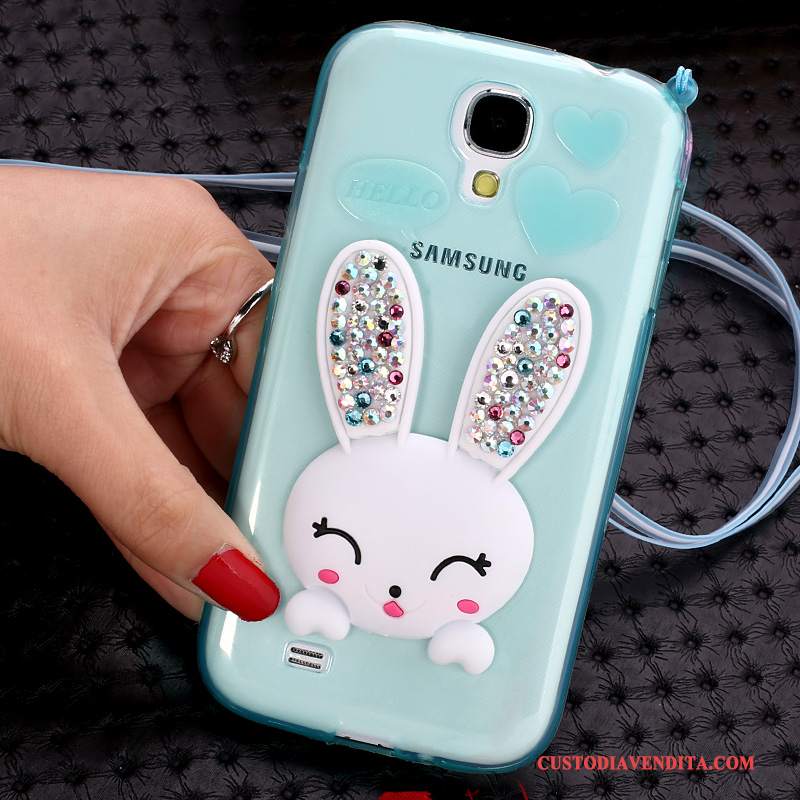 Custodia Samsung Galaxy S4 Cartone Animato Verdetelefono, Cover Samsung Galaxy S4 Silicone Trasparente Ornamenti Appesi