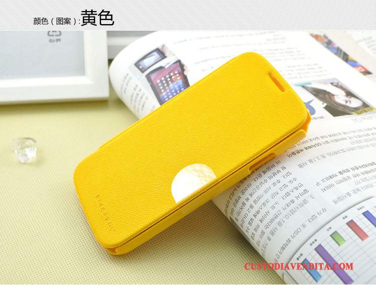 Custodia Samsung Galaxy S4 Pelle Anti-caduta Morbido, Cover Samsung Galaxy S4 Protezione Giallo Difficile