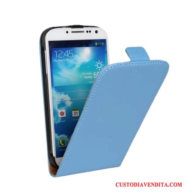 Custodia Samsung Galaxy S4 Pelle Telefono Blu Chiaro, Cover Samsung Galaxy S4 Protezione