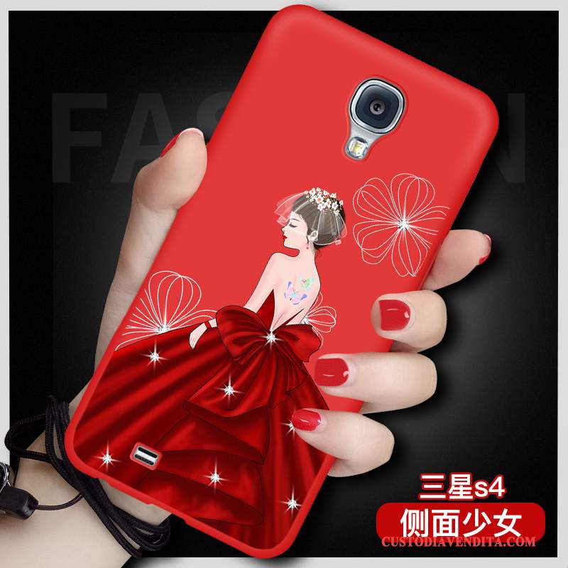 Custodia Samsung Galaxy S4 Silicone Rosso Tutto Incluso, Cover Samsung Galaxy S4 Cartone Animato Telefono Anti-caduta