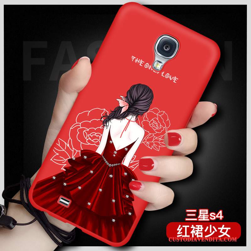 Custodia Samsung Galaxy S4 Silicone Rosso Tutto Incluso, Cover Samsung Galaxy S4 Cartone Animato Telefono Anti-caduta