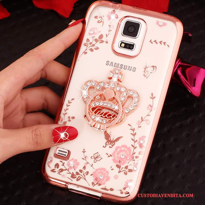 Custodia Samsung Galaxy S5 Cartone Animato Tendenza Morbido, Cover Samsung Galaxy S5 Protezione Telefono Oro