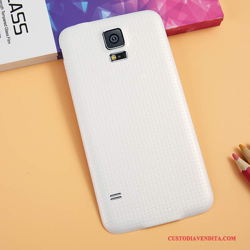 Custodia Samsung Galaxy S5 Colore Bianco Oro, Cover Samsung Galaxy S5 Coperchio Posteriore Nero