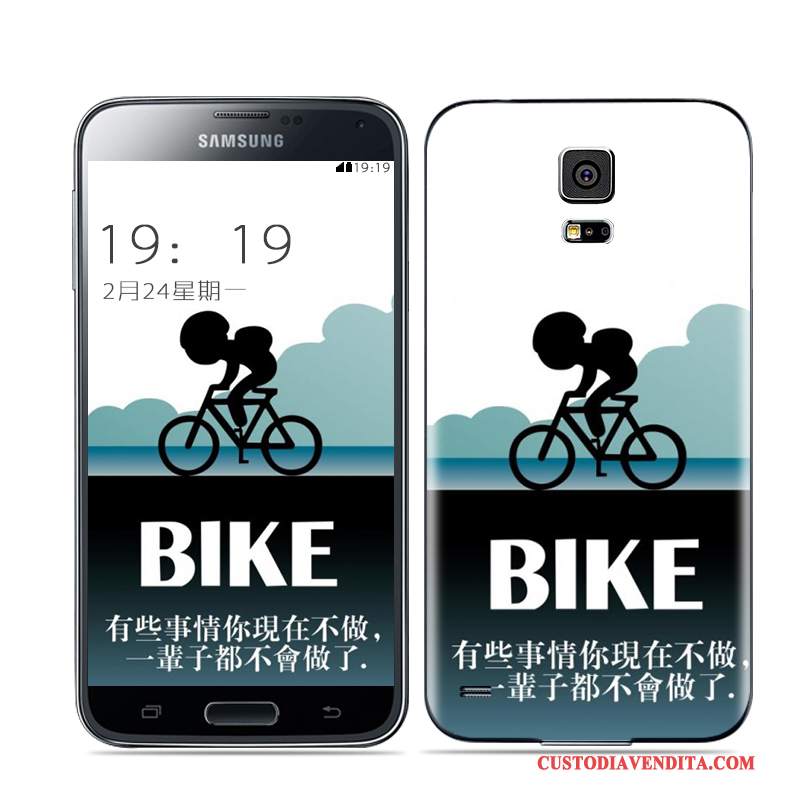 Custodia Samsung Galaxy S5 Colore Bianco Oro, Cover Samsung Galaxy S5 Coperchio Posteriore Nero