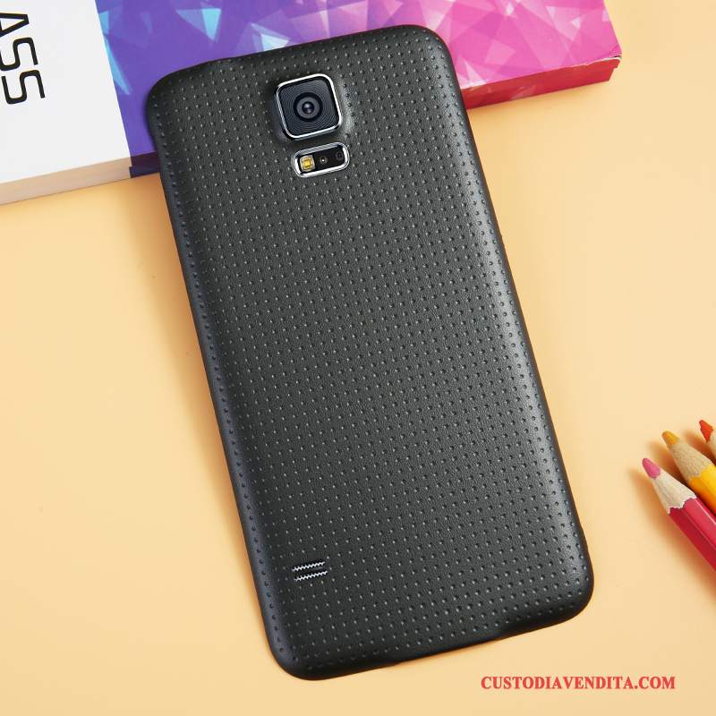 Custodia Samsung Galaxy S5 Colore Bianco Oro, Cover Samsung Galaxy S5 Coperchio Posteriore Nero