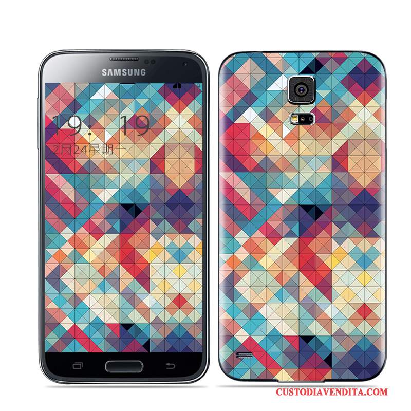 Custodia Samsung Galaxy S5 Colore Bianco Oro, Cover Samsung Galaxy S5 Coperchio Posteriore Nero