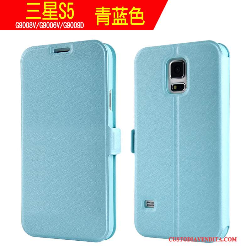 Custodia Samsung Galaxy S5 Folio Anti-cadutatelefono, Cover Samsung Galaxy S5 Pelle Tendenza Sottile