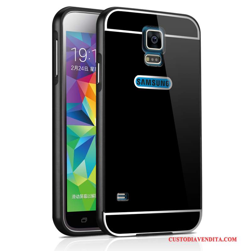 Custodia Samsung Galaxy S5 Protezione Telaio Argento, Cover Samsung Galaxy S5 Coperchio Posteriore Metallo