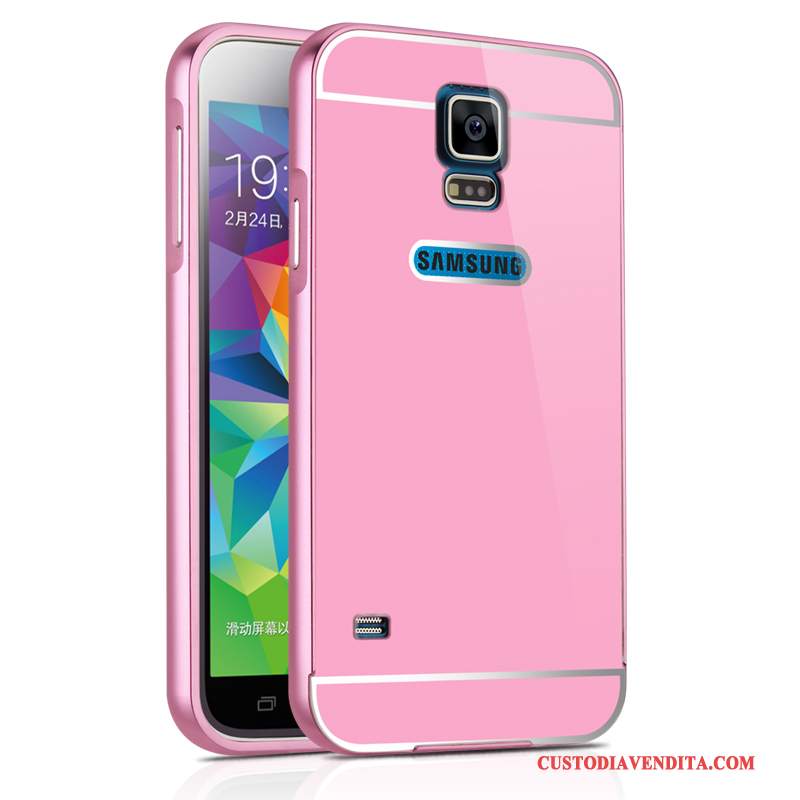 Custodia Samsung Galaxy S5 Protezione Telaio Argento, Cover Samsung Galaxy S5 Coperchio Posteriore Metallo