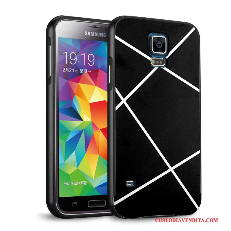 Custodia Samsung Galaxy S5 Protezione Telaio Argento, Cover Samsung Galaxy S5 Coperchio Posteriore Metallo