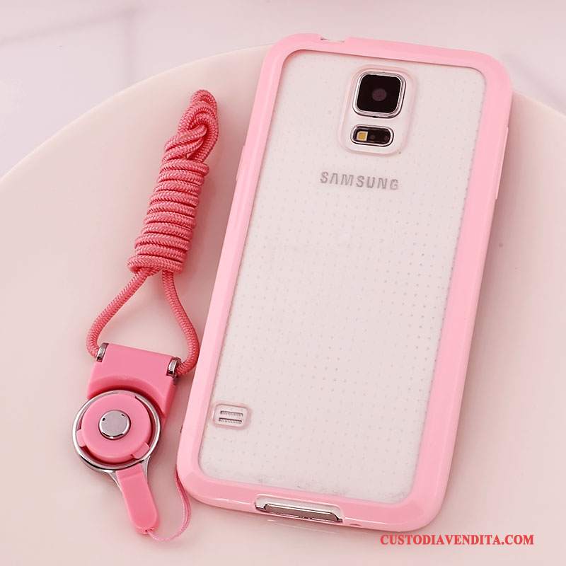 Custodia Samsung Galaxy S5 Protezione Telefono Ornamenti Appesi, Cover Samsung Galaxy S5 Anti-caduta Rosa