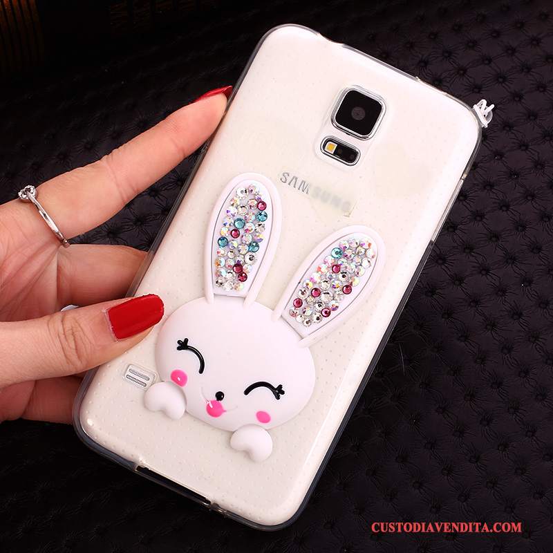 Custodia Samsung Galaxy S5 Silicone Palla Di Pelo Supporto, Cover Samsung Galaxy S5 Protezione Conigliotelefono