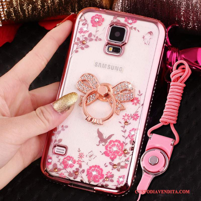 Custodia Samsung Galaxy S5 Strass Blutelefono, Cover Samsung Galaxy S5 Protezione Ornamenti Appesi Anti-caduta