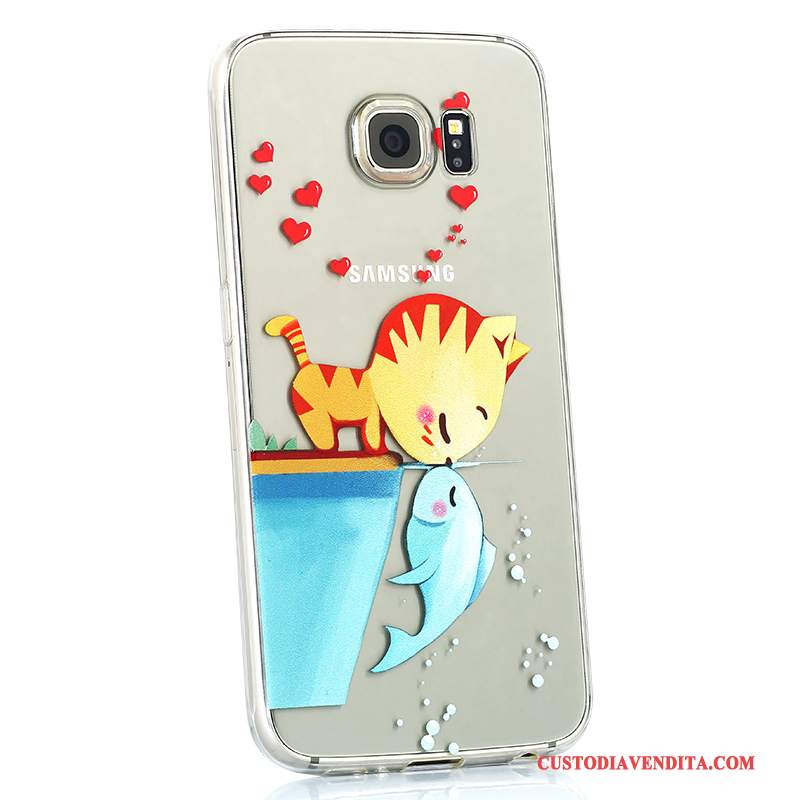 Custodia Samsung Galaxy S6 Cartone Animato Bello Morbido, Cover Samsung Galaxy S6 Silicone Anti-caduta Di Personalità