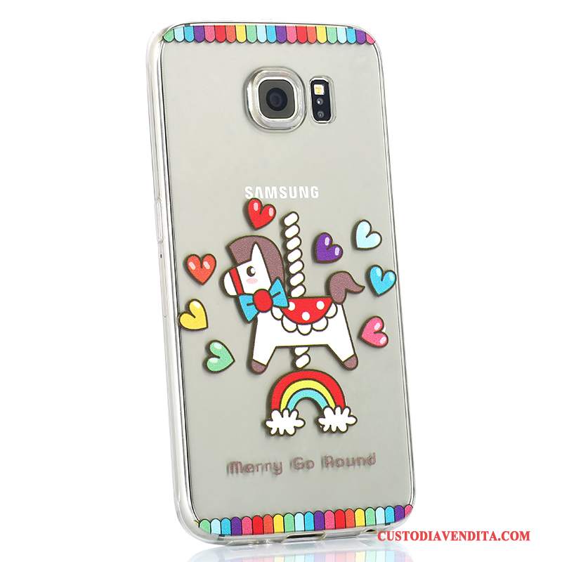 Custodia Samsung Galaxy S6 Cartone Animato Bello Morbido, Cover Samsung Galaxy S6 Silicone Anti-caduta Di Personalità