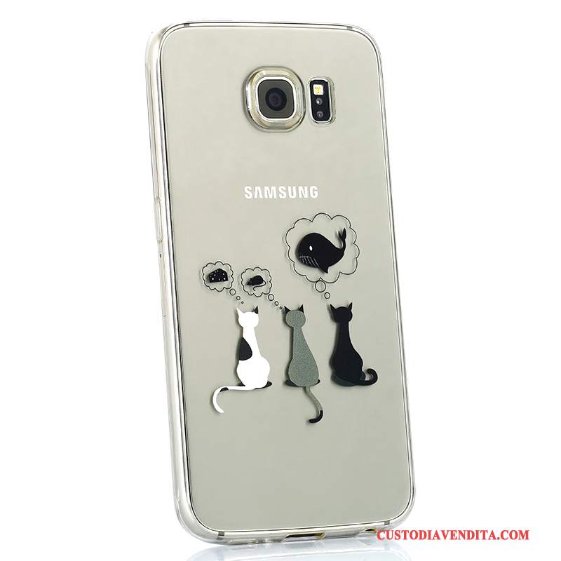 Custodia Samsung Galaxy S6 Cartone Animato Bello Morbido, Cover Samsung Galaxy S6 Silicone Anti-caduta Di Personalità