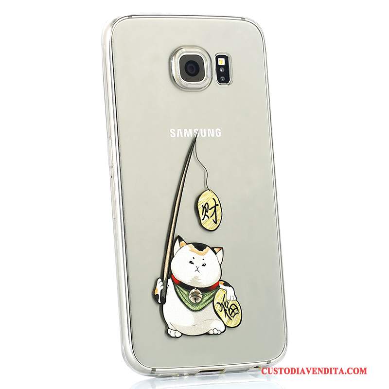 Custodia Samsung Galaxy S6 Cartone Animato Bello Morbido, Cover Samsung Galaxy S6 Silicone Anti-caduta Di Personalità