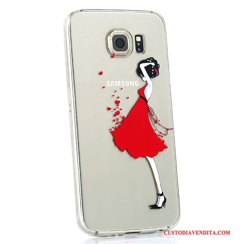 Custodia Samsung Galaxy S6 Cartone Animato Bello Morbido, Cover Samsung Galaxy S6 Silicone Anti-caduta Di Personalità