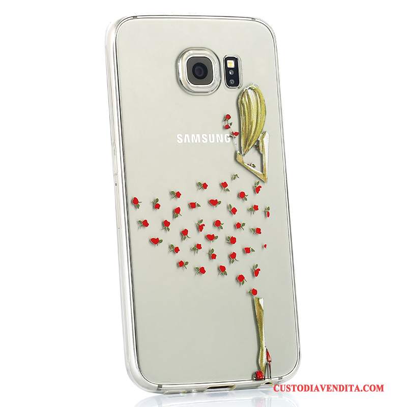 Custodia Samsung Galaxy S6 Cartone Animato Bello Morbido, Cover Samsung Galaxy S6 Silicone Anti-caduta Di Personalità