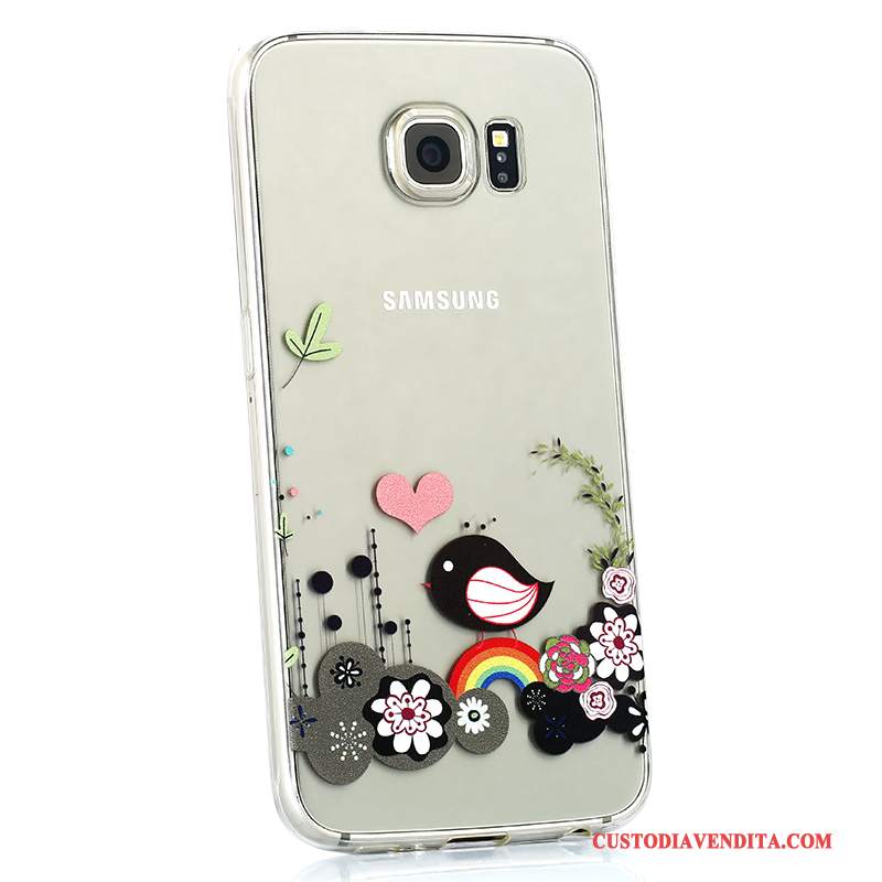 Custodia Samsung Galaxy S6 Cartone Animato Bello Morbido, Cover Samsung Galaxy S6 Silicone Anti-caduta Di Personalità