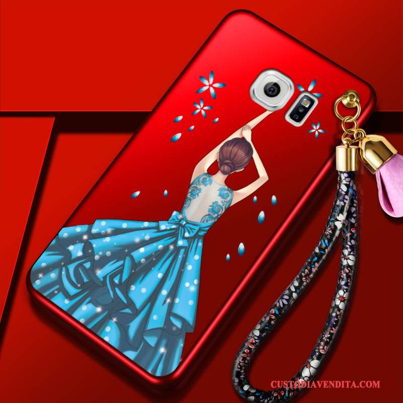 Custodia Samsung Galaxy S6 Creativo Telefono Tendenza, Cover Samsung Galaxy S6 Protezione Morbido Rosso