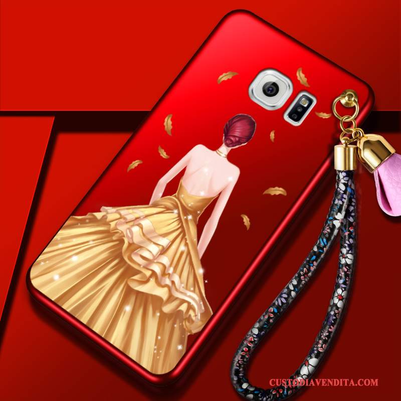 Custodia Samsung Galaxy S6 Creativo Telefono Tendenza, Cover Samsung Galaxy S6 Protezione Morbido Rosso