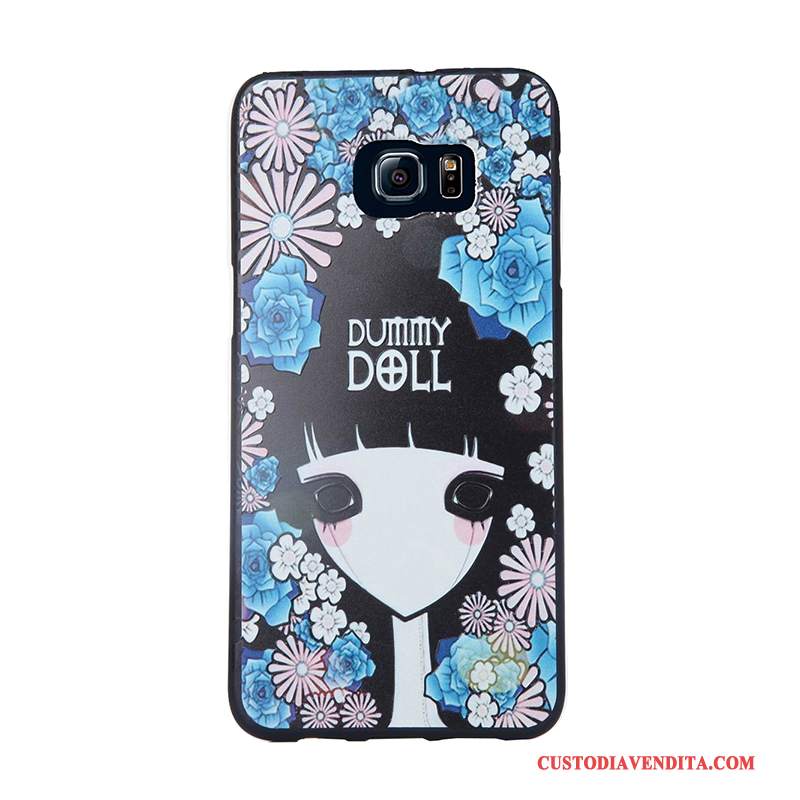 Custodia Samsung Galaxy S6 Edge Cartone Animato Blu Tendenza, Cover Samsung Galaxy S6 Edge Protezione Morbidotelefono