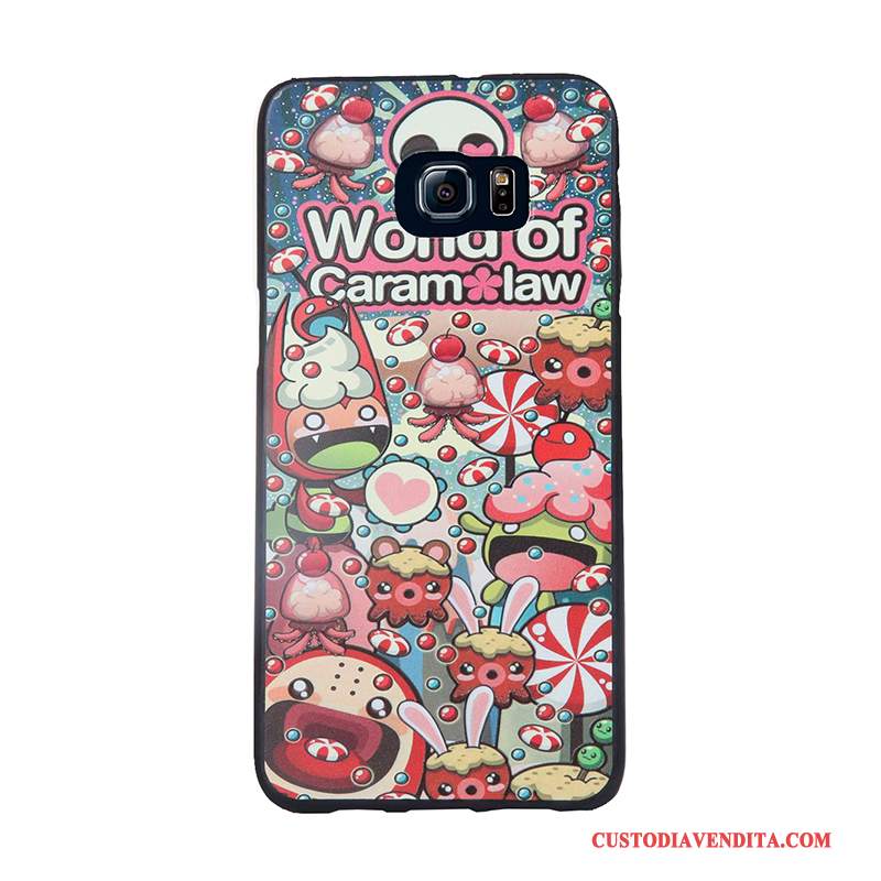 Custodia Samsung Galaxy S6 Edge Cartone Animato Blu Tendenza, Cover Samsung Galaxy S6 Edge Protezione Morbidotelefono