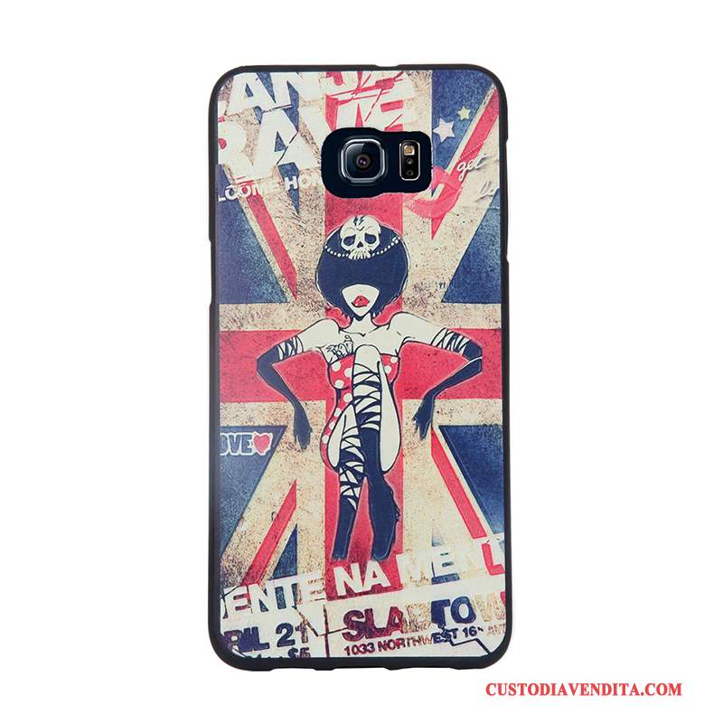 Custodia Samsung Galaxy S6 Edge Cartone Animato Blu Tendenza, Cover Samsung Galaxy S6 Edge Protezione Morbidotelefono