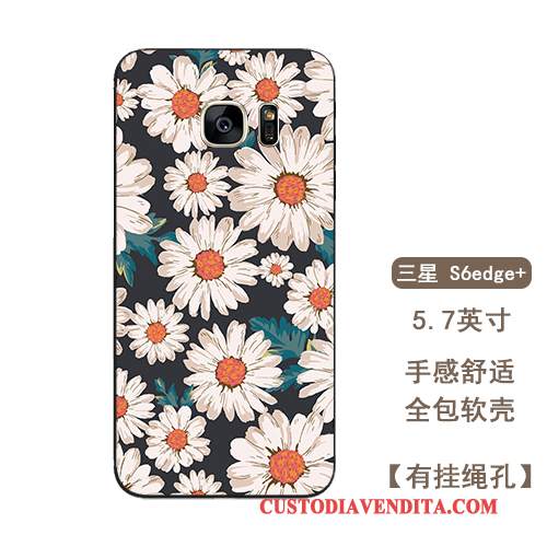 Custodia Samsung Galaxy S6 Edge + Colore Anti-caduta Tutto Incluso, Cover Samsung Galaxy S6 Edge + Silicone Ornamenti Appesi Margherita