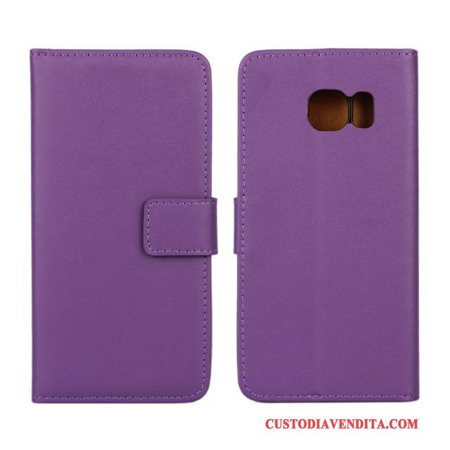 Custodia Samsung Galaxy S6 Edge Folio Modello Porpora, Cover Samsung Galaxy S6 Edge Protezione