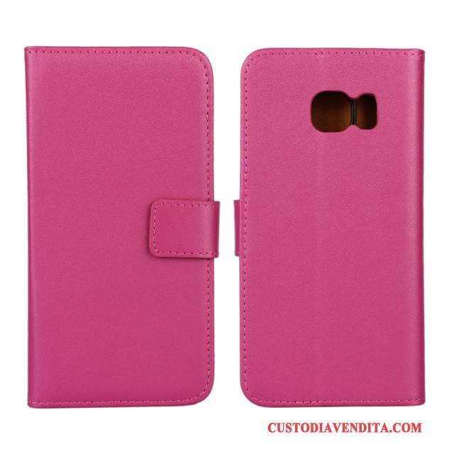 Custodia Samsung Galaxy S6 Edge Folio Modello Porpora, Cover Samsung Galaxy S6 Edge Protezione