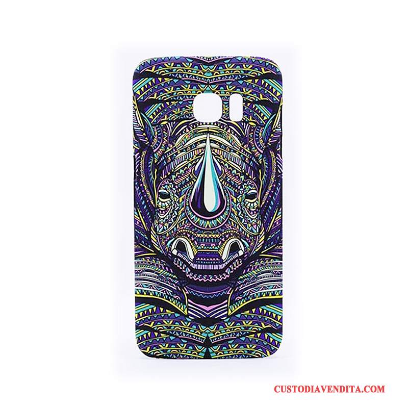 Custodia Samsung Galaxy S6 Edge Goffratura Difficile Luminoso, Cover Samsung Galaxy S6 Edge Cartone Animato Giallotelefono