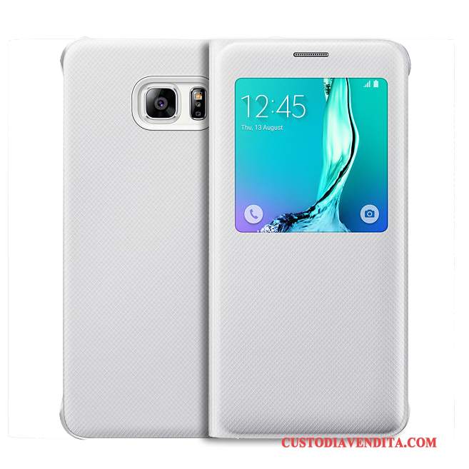 Custodia Samsung Galaxy S6 Edge + Pelle Bianco, Cover Samsung Galaxy S6 Edge + Protezione