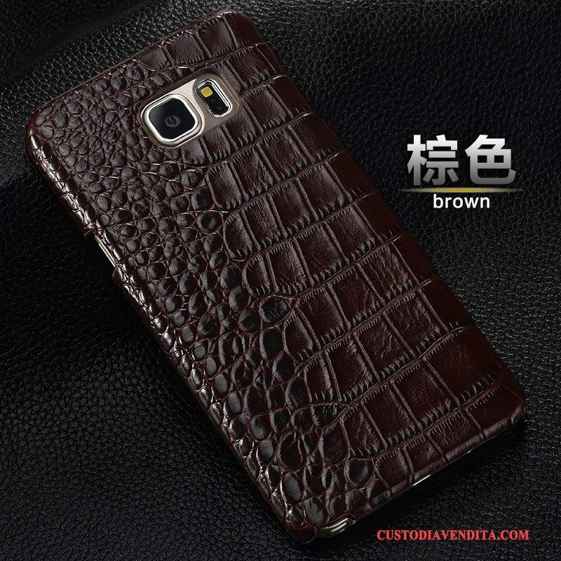 Custodia Samsung Galaxy S6 Edge Pelle Difficile Coperchio Posteriore, Cover Samsung Galaxy S6 Edge Protezione Vino Rossotelefono