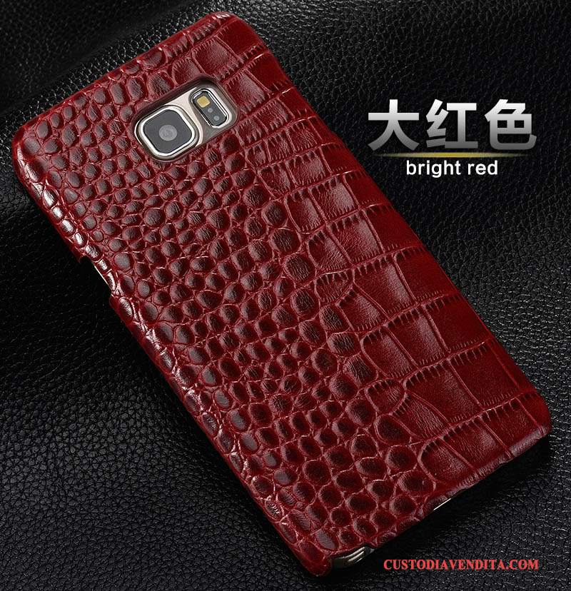 Custodia Samsung Galaxy S6 Edge Pelle Difficile Coperchio Posteriore, Cover Samsung Galaxy S6 Edge Protezione Vino Rossotelefono