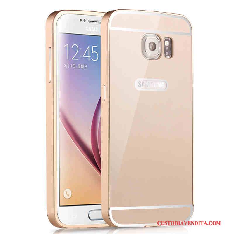 Custodia Samsung Galaxy S6 Edge Protezione Argento Specchio, Cover Samsung Galaxy S6 Edge Difficile Anti-caduta